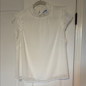 White Ruffled Women's Top